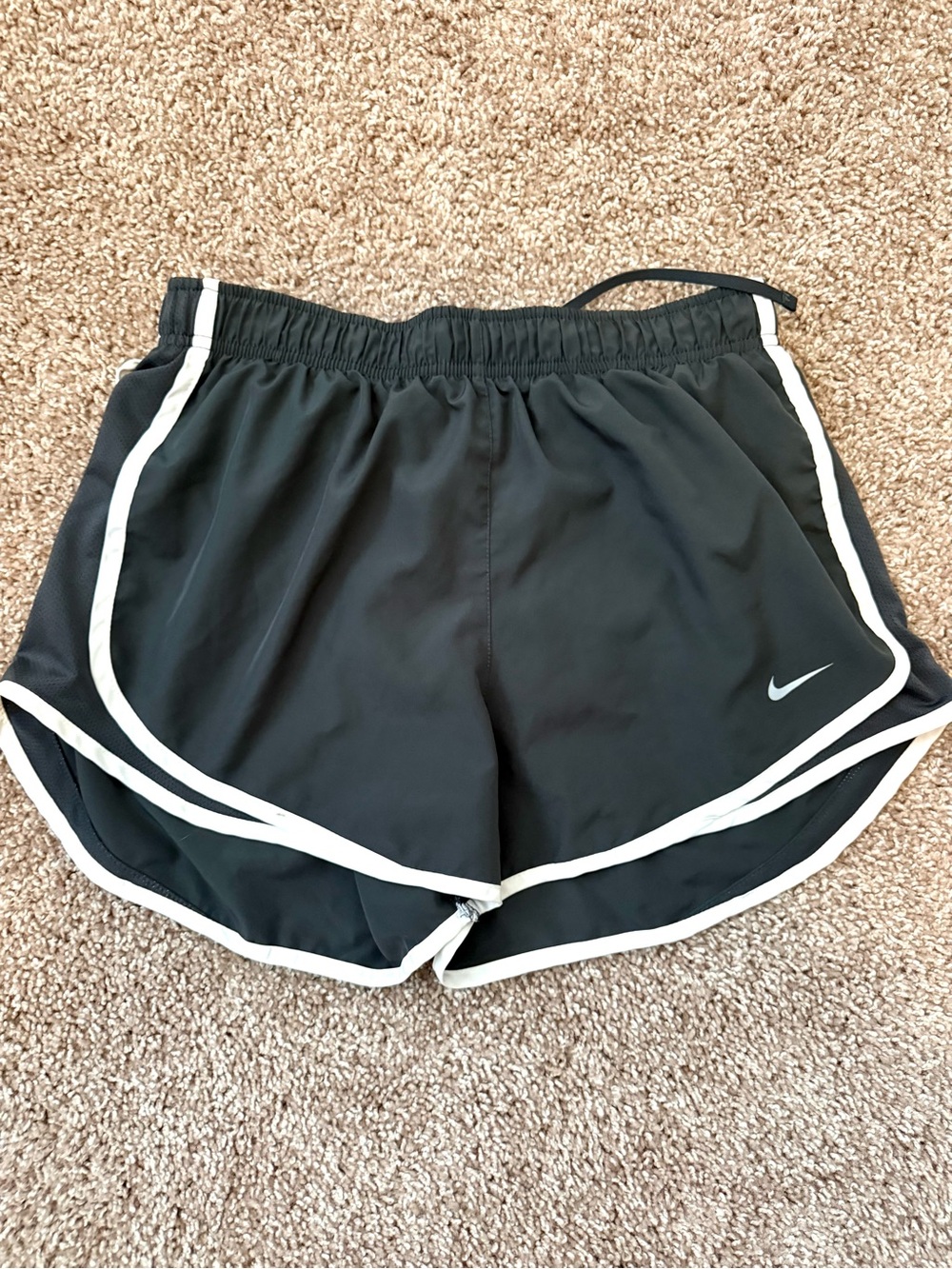 Nike Women's Dark Gray Running Shorts with White Trim
